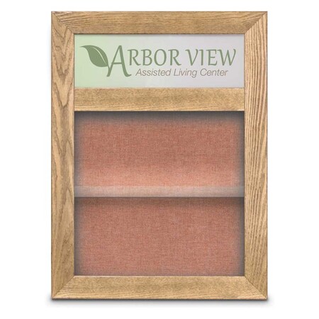 United Visual Products Outdoor Enclosed Combo Board, 48"x36", Gold Frame/White Porcelain & Buff UVCB4836ODG-WHTPORC-BUFF